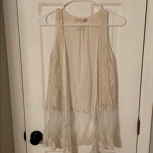 Urban Outfitters Cream lace vest